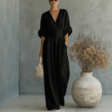 Granada™-Jumpsuit mit Taillengürtel und modernem Design in Schwarz