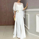 Hermine™ Jumpsuit-Set mit transparenter Überlage in Weiß