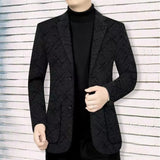 Salzburg™ Blazer mit Strukturierter Webung und Geometrischer Musterung in Schwarz