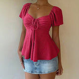Fiorelle™ Bluse Mit Zartem Raffdetail und Leichtem Fall in Rosa