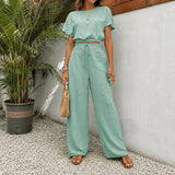 Juliette™ Premium-Viskose-Set mit Cropped-Bluse in Hellgrün
