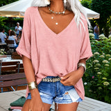 Zoë™ Bluse mit Lockerer Passform und V-Ausschnitt in Rosa