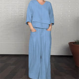 Valenne™ Premium Set aus Baumwoll-Leinen mit modernem Design in Hellblau