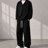 Valdren™ Herren 2-Teiliges Set Aus Strukturierter Strickware in Schwarz