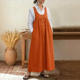 Meadow™ Kleid Im Latzkleid-Stil Mit Minimalistischen Knöpfen Vorne in Orange