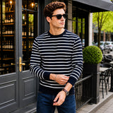 Belmont™ Premium-Strickpullover mit Fleecefutter in Weiß