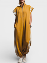 Valentina | Jumpsuit mit Reißverschluss am Hals in Gelb