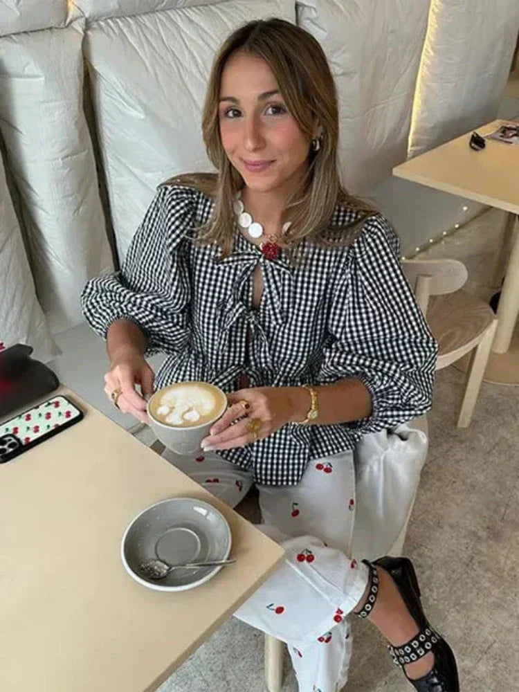 Damen Sommer-Top mit Puffärmeln – Gestreift, Leicht & Trendy