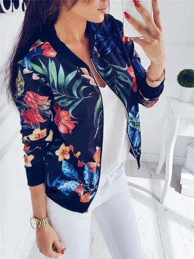 Henrietta - Elegante Bomberjacke mit Blumenmuster