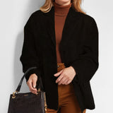 Pauline | Damen Urban Style Locker Sitzende Lederjacke in Schwarz