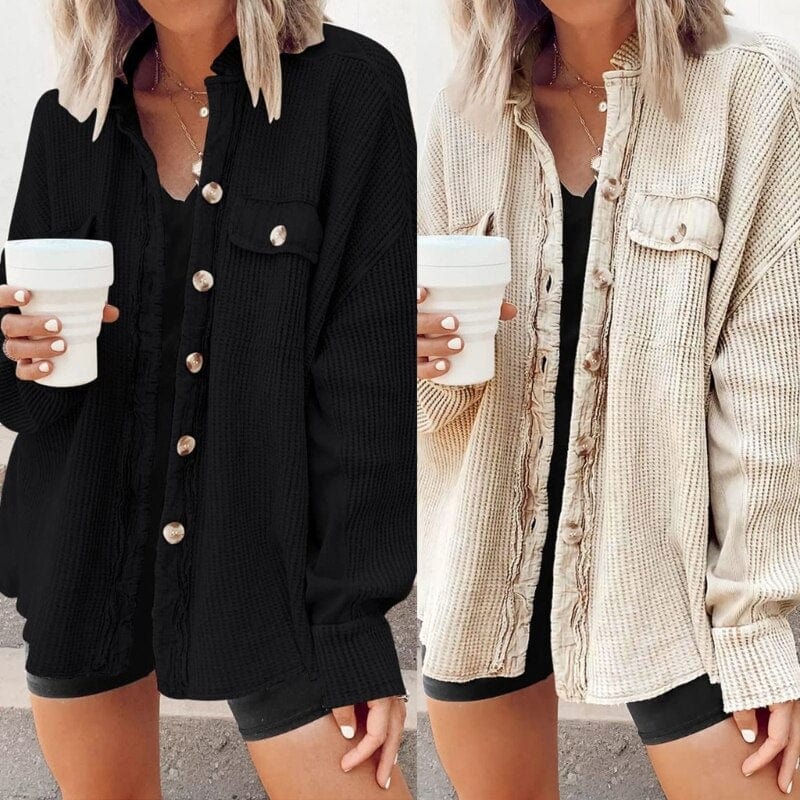 Megan - Knopf-Strickjacke