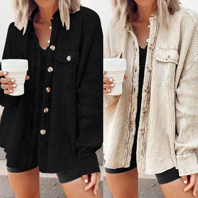 Megan - Knopf-Strickjacke