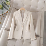 Carolin | Damen Figurbetonte Elegante Arbeitsjacke in Weiß
