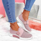 Helga | Damen Modische Sportsneaker mit Elastikband in Rosa