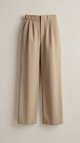 Gabriela | Damen Frühjahrs Hochtaillierte Weite Hose in Khaki