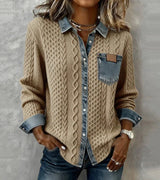 Tiralia - Strukturierter Strickpullover in Camel