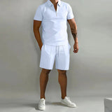 Magnus | Herren Polo Shorts Set in Weiß
