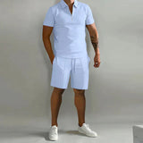 Magnus | Herren Polo Shorts Set in Hellblau