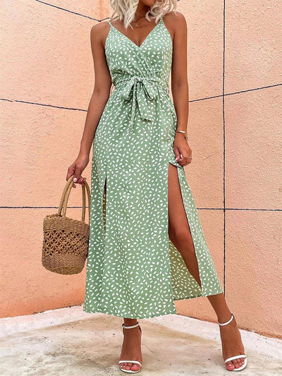 Galina - Florales Langes Kleid mit Schnürung