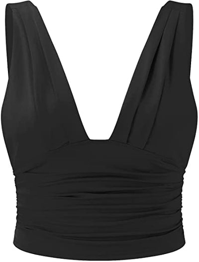 Damen V-Ausschnitt Top ärmellos – Figurbetont & Elegant