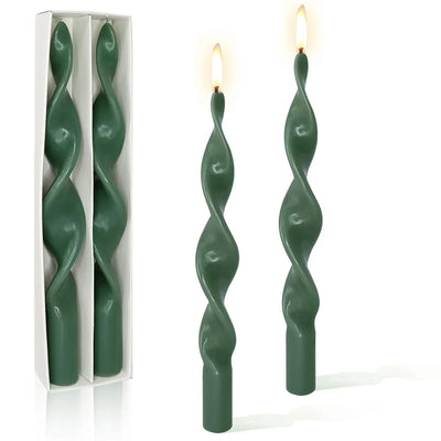 Zweiteiliges Set gedrehter tapered Kerzen