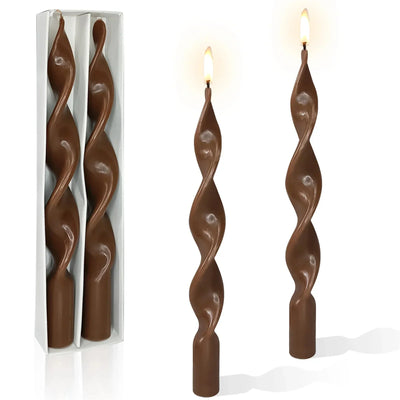 Zweiteiliges Set gedrehter tapered Kerzen