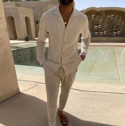 Conjunto lino elegante hombre