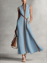 Nadine | Damen Leinenkleid Breeze – Leichtes Leinen Sommerkleid in Blau