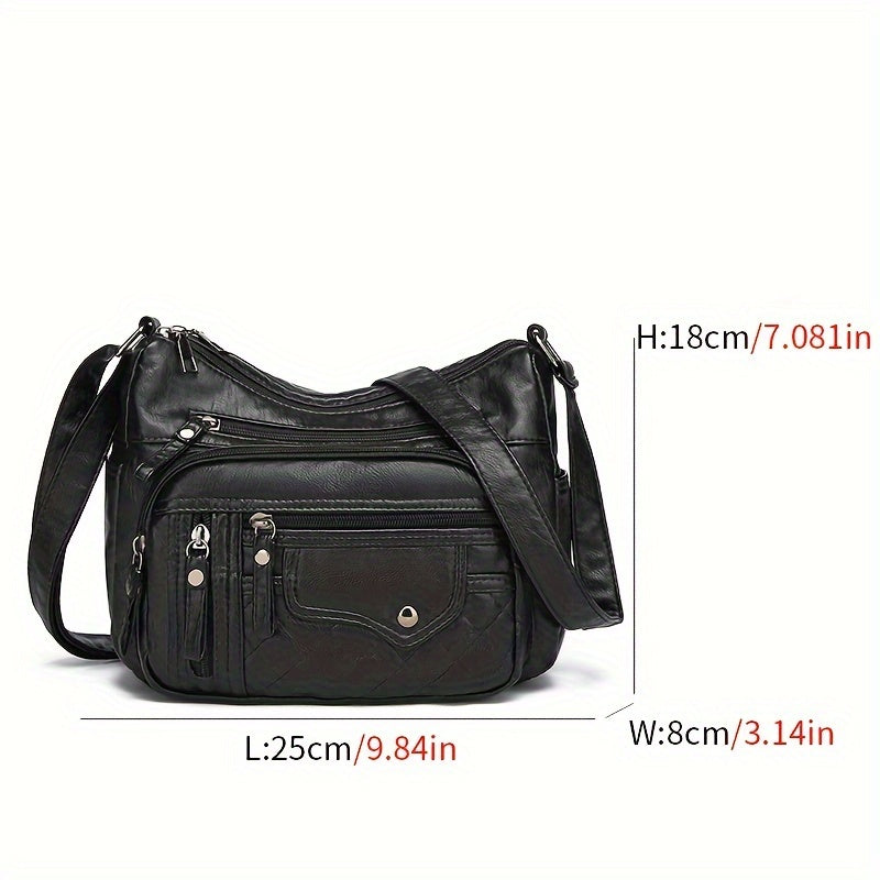 Vera | Multi-Zipper Umhängetasche