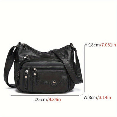 Vera | Multi-Zipper Umhängetasche