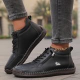 Mila  – Komfortable orthopädische Sneakers + Reißverschluss in Schwarz