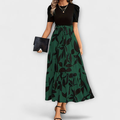 Luna - Floral Printed Summer Dress with Round Neckline