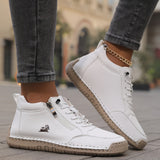 Mila  – Komfortable orthopädische Sneakers + Reißverschluss in Weiß
