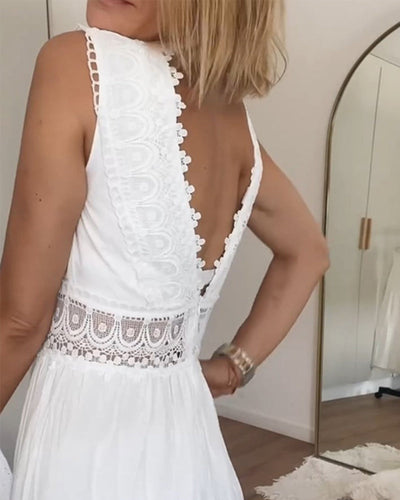 ALYSSA | Ärmelloses Midikleid mit Spitze
