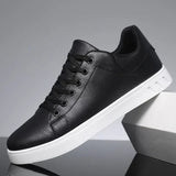 Rex | Herren Leder-Sneaker Low-Top Cupsole Casual in Schwarz