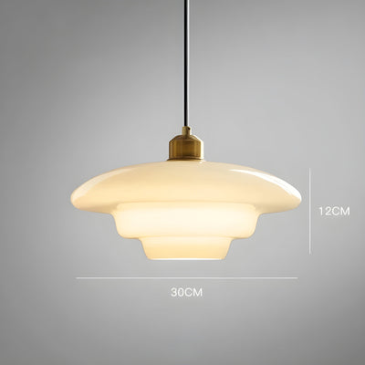 IvoryGlow Light - Moderne Hängeleuchte aus elfenbeinfarbenem Glas