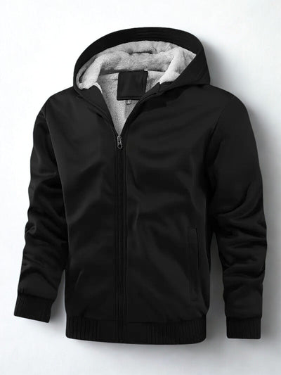 Herren Reißverschlussjacke mit Kapuze | Fleecefutter Langarm