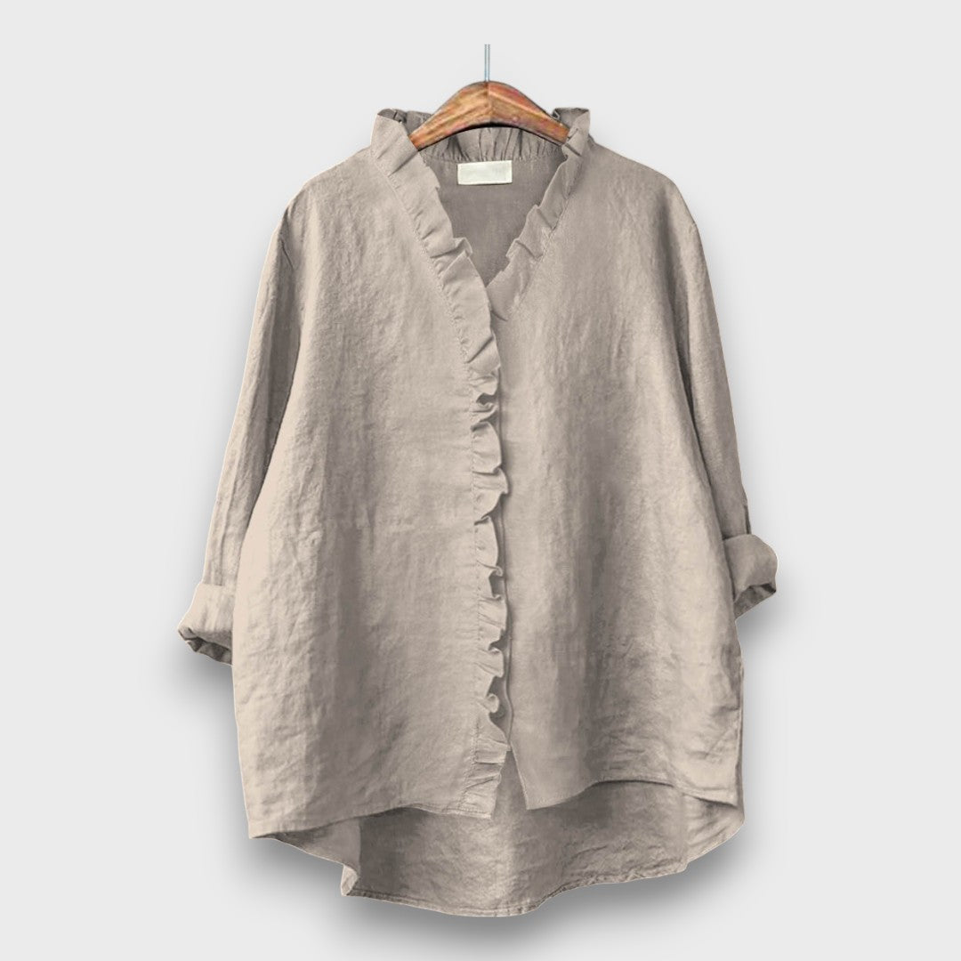 Jagina – Lockere Bluse mit Volantkante