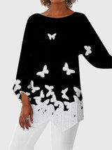 Dorothea | Damen Langarmtop mit Schmetterlingsmuster in Stil 5