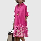 Oshadi - Elegantes Mini Kleid Mit Tasche in Rosa