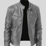 Crawford - Klassische, eng anliegende Herrenjacke in Grau