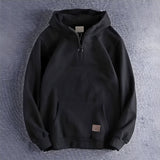 Tommy - Vintage-Herren-Hoodie mit Kapuze in Schwarz