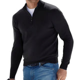 Ralph - Bequemer Herrenpullover mit Reißverschluss in Schwarz