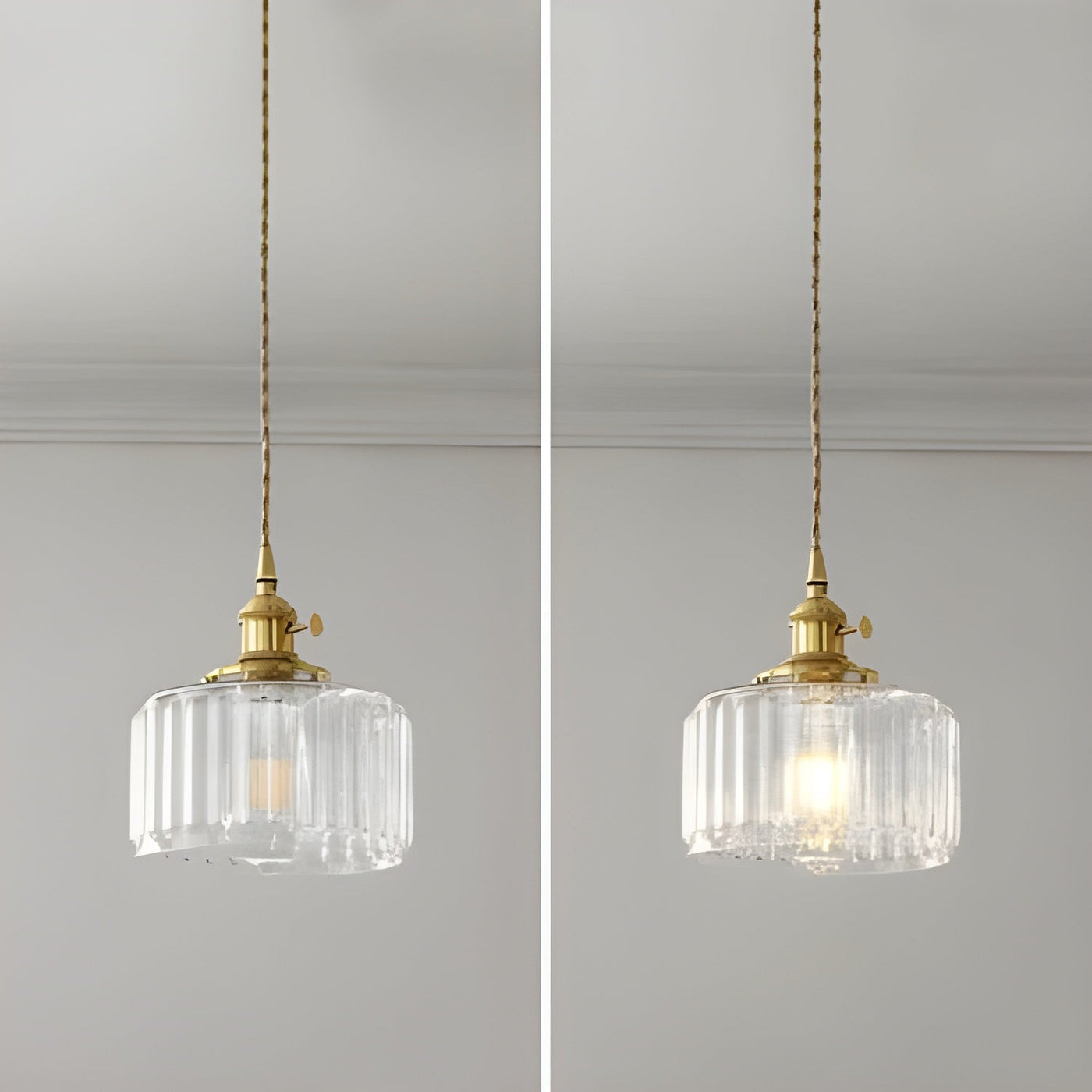 CrystalWave Light – Retro Kurze Zylinder LED Pendelleuchte