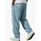 Albrecht | Herren Cord Hose mit Weitem Schnitt und Gerader Form in Hellblau