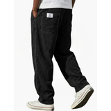 Albrecht | Herren Cord Hose mit Weitem Schnitt und Gerader Form in Schwarz