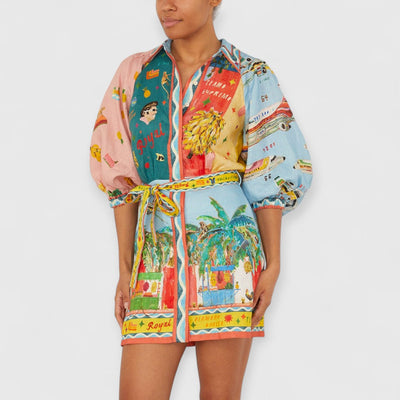 Nella | Buntes Mini-Kleid mit Kunst-Print