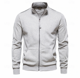 Aurelius | Herren Sweatjacke mit Stehkragen in Hellgrau