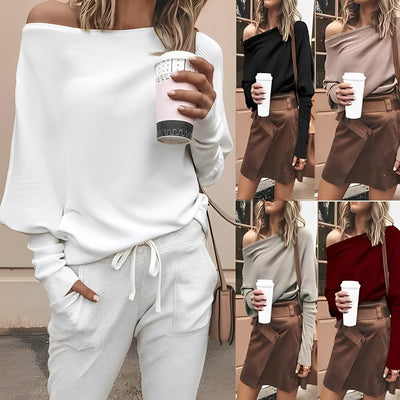Jelena - Lockerer Off-Shoulder Pullover