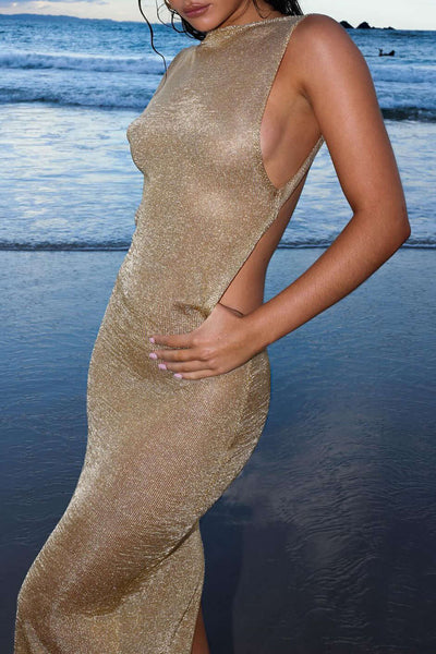 Lisa | Glamouröses Rückenfreies Maxi-Kleid – Eleganz trifft Verführung